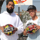 Nipsey Hussle and artist/painter Drew Visuals attend Nipsey Hussle x Puma Hoops Basketball Court Refurbishment Reveal Event on Oct. 22, 2018, in Los Angeles.
